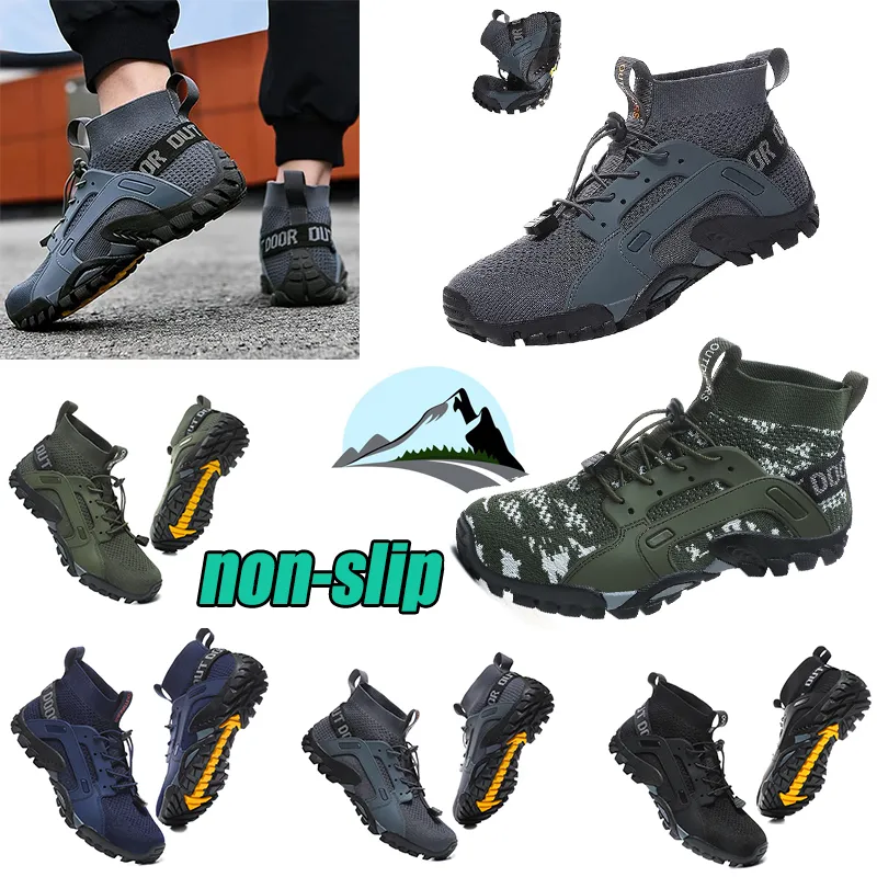 Homens quentes antiderrapante acampamento trekking tênis esportes à prova dwaterproof água sapatos de caminhada ao ar livre escalada respirável montanhismo bota verde tamanho grande