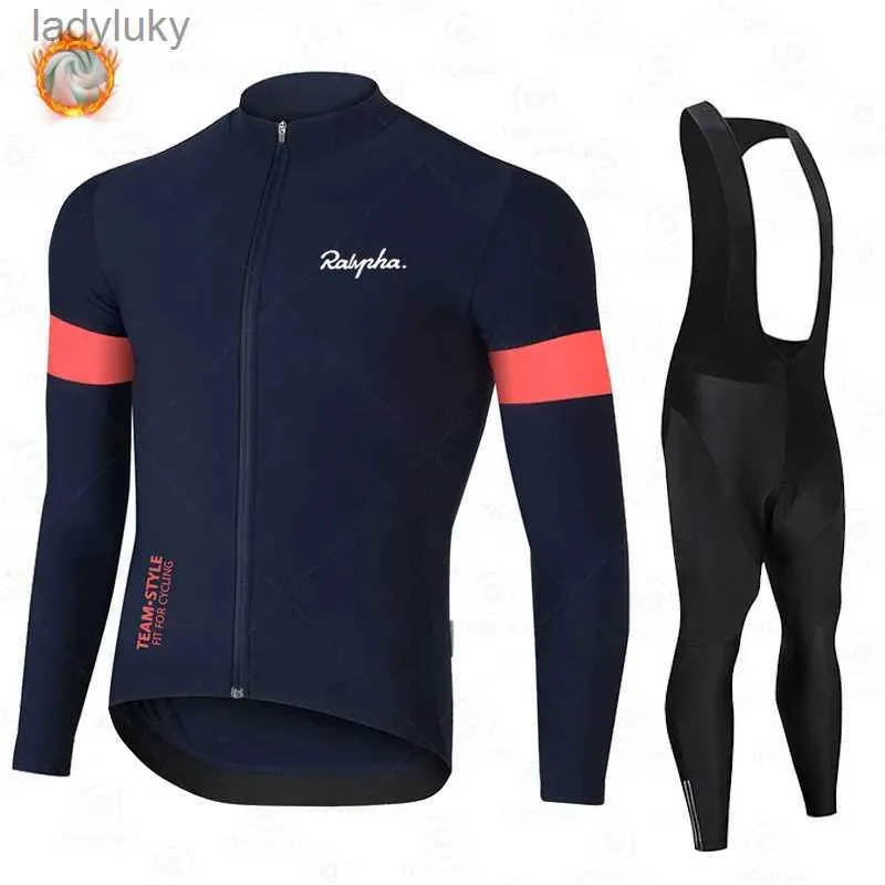 Ensembles maillot de cyclisme Ropa Ciclismo chaud nouveau Raphaful hiver thermique polaire vêtements de cyclisme hommes Jersey costume en plein air équitation vélo vtt bavoir pantalon SetL240108