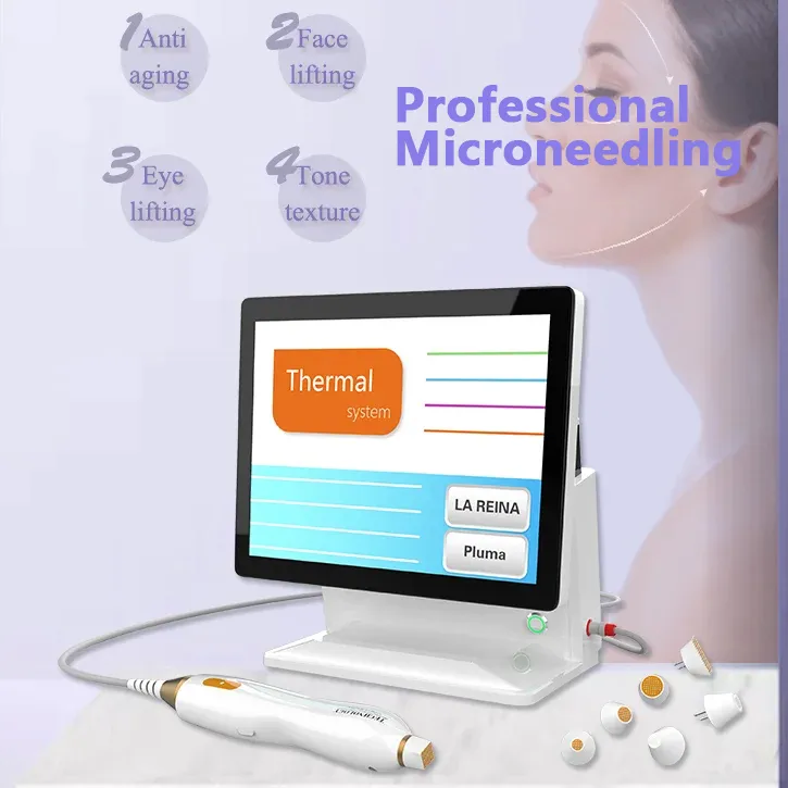 15 Inch Screen RF Microneedle Skin Resurfacing Dot Matrix Thermal Rejuvenation Facial Lifting Wrinkle Acne Removal Beauty 11 PCS Heads Instrument