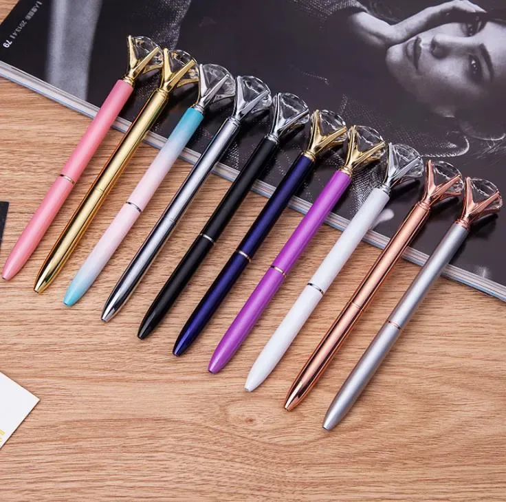 Kawaii Crystal Ball Pens Ballpen Fashion Girl 19 Carat Large Diamond Ballpoint Pens Pens For School Stationery Office Supplies