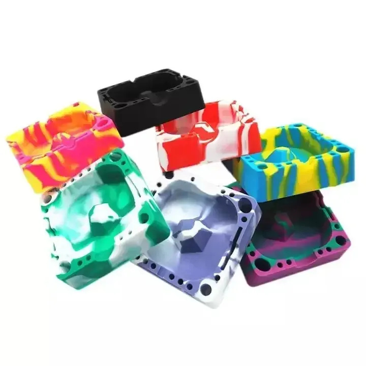 Posacenere UPS Posacenere multifunzionale Portasigarette quadrato Sile Mix di colori Gadget da tavolo per uso domestico Fabbrica diretta di alta qualità