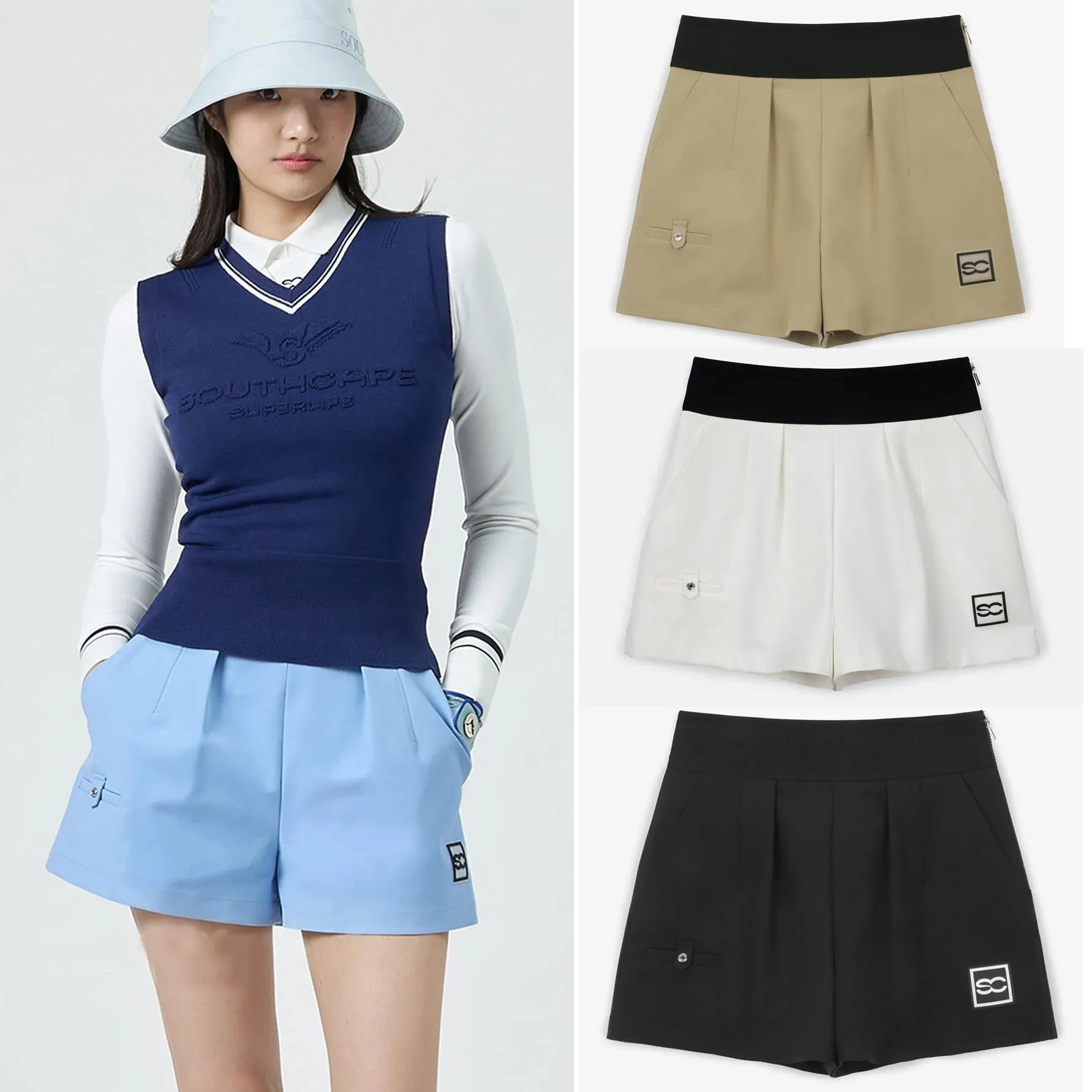 Saias 2023 Golf Saia Mulheres Primavera e Verão Lazer Golf Roupas Shorts com Elásticos Cor Sólida Vestido de Golfe