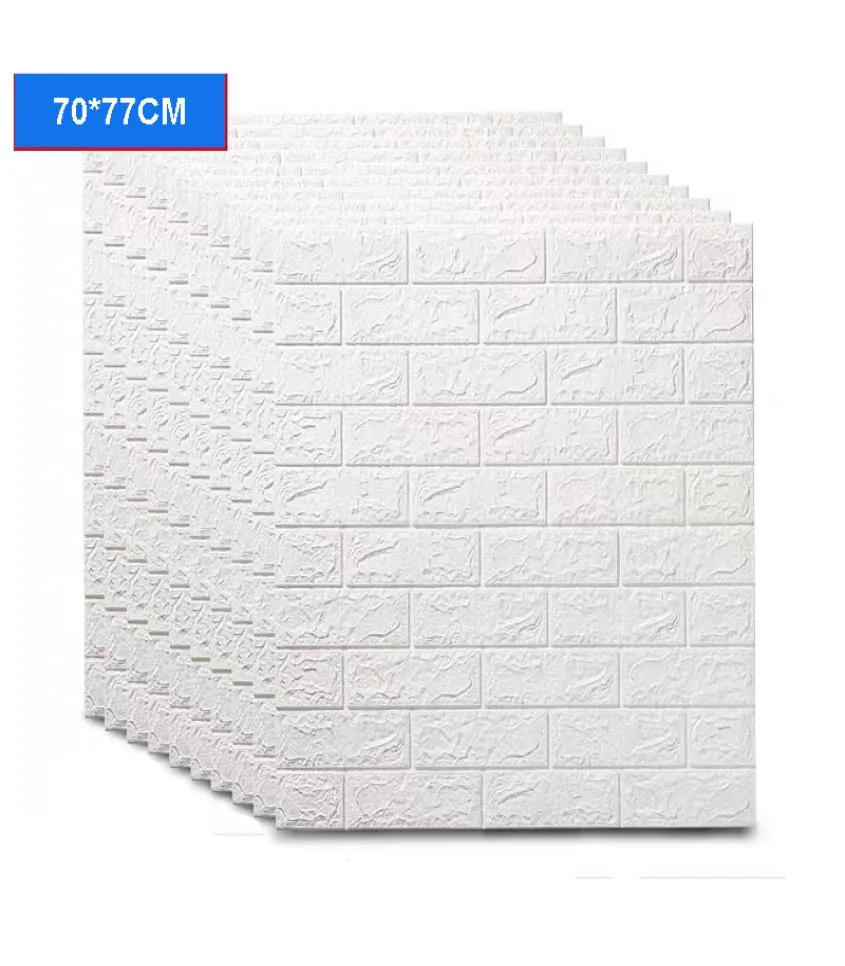 3D Brick Wall Sticker PE Foam Wall Stickers vardagsrummet Sängrum som täcker DIY Självhäftande Brick Wallpap för Waterproof8966558