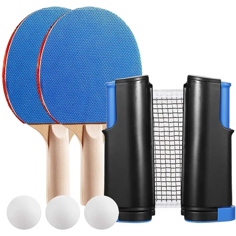Ensemble de raquettes de ping-pong professionnelles, filet à mailles rétractable Portable, raquette de Tennis de Table tout-en-un pour équipement de sport étudiant 240106