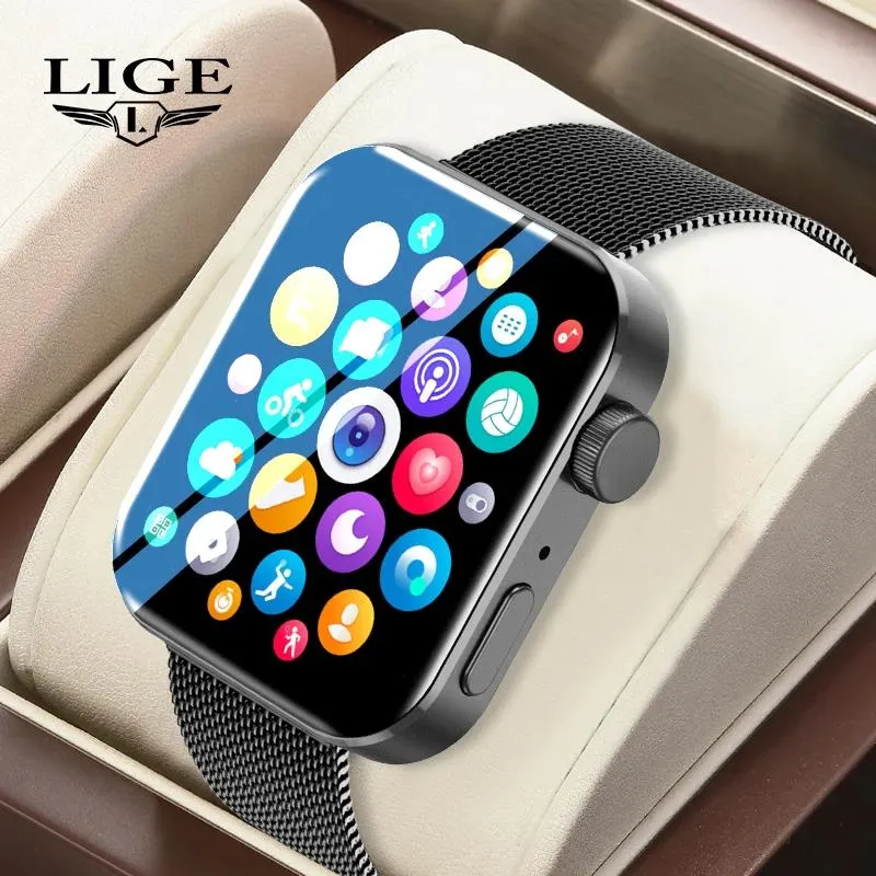 Watches 2021 Lige Men Women Smart Watch Multisports Mode Fitness Tracker Bluetooth Call Smartwatch Heart Red Sleep Monitor Smart Clock