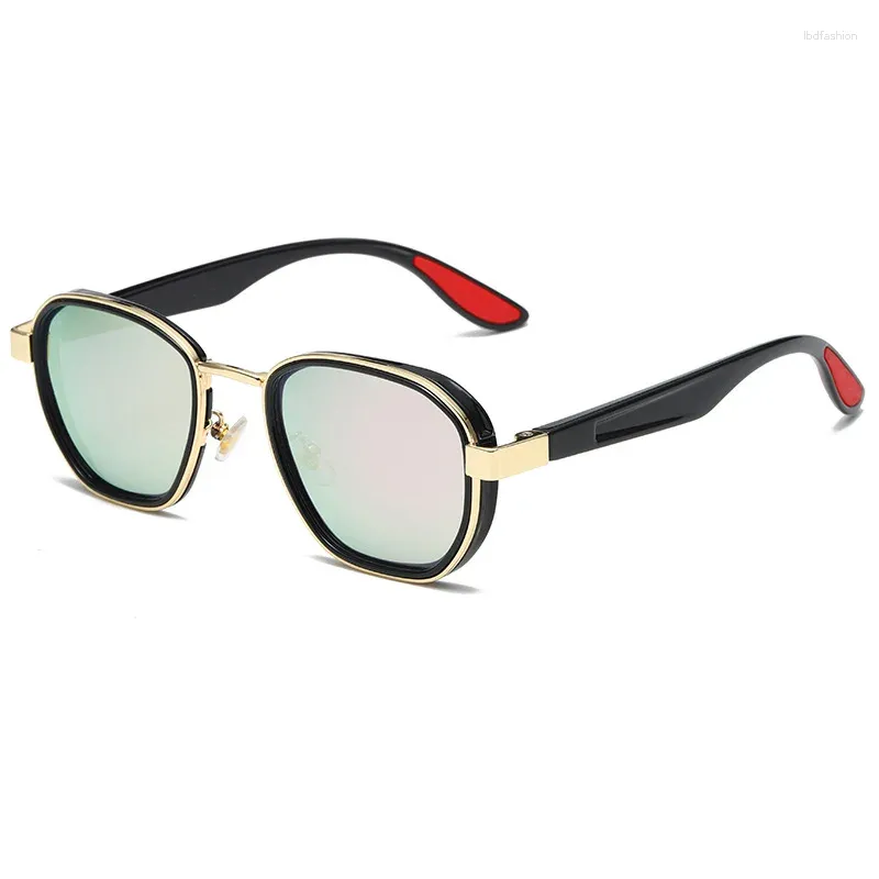 Lunettes de soleil Europe et États-Unis Rétro Polarized Men HD Dazzling Oval Frame Hipster Lunettes Shades