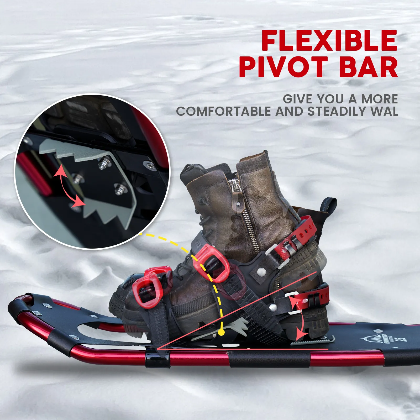 Snowshoe Snow Shoeing Anti-Slip Ayakkabıları Buz Kar Tutarlar Tüm Terrain Funterwinter Snowshoe Cırcır Bağlayıcı Siyah Kar Ayakkabıları Erkekler İçin