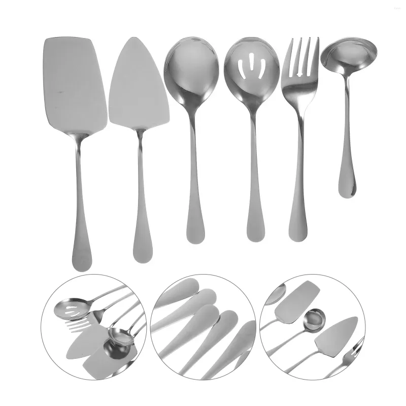 Ensembles de vaisselle en acier inoxydable, couteau à gâteau, fourchettes, cuillères, Kit fournitures de cuisine, couverts de table, ustensiles de service pour Buffet et Banquet