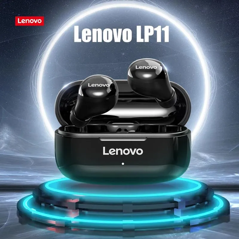 Écouteurs Lenovo LP11 Bluetooth Wireless Elecphones Sport Écouteurs imperméables avec des écouteurs de microphone Hifi Music TWS casque