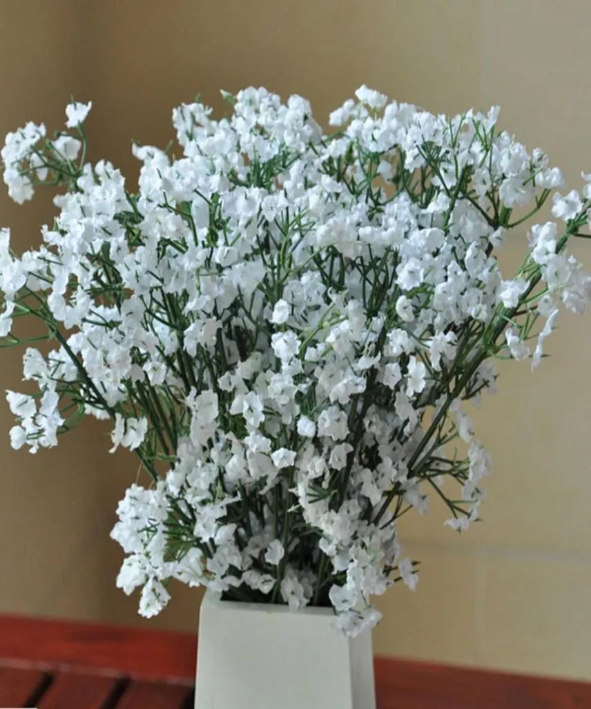 High Quanlity 100Pcslot Gypsophila silk baby breath Artificial Fake Silk Flowers Plant Home Wedding Party Home Decoration Cheap S4066764