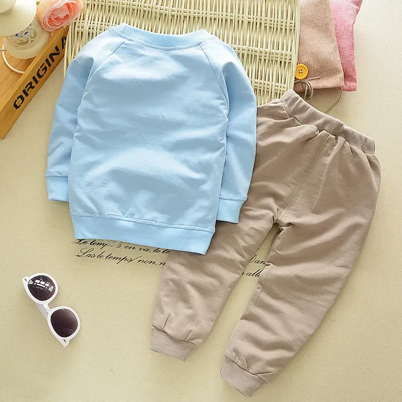 Baby boy fall clothes set cartoon long sleeve t-shirt+pants clothing sets for toddler infant kids boys outfits