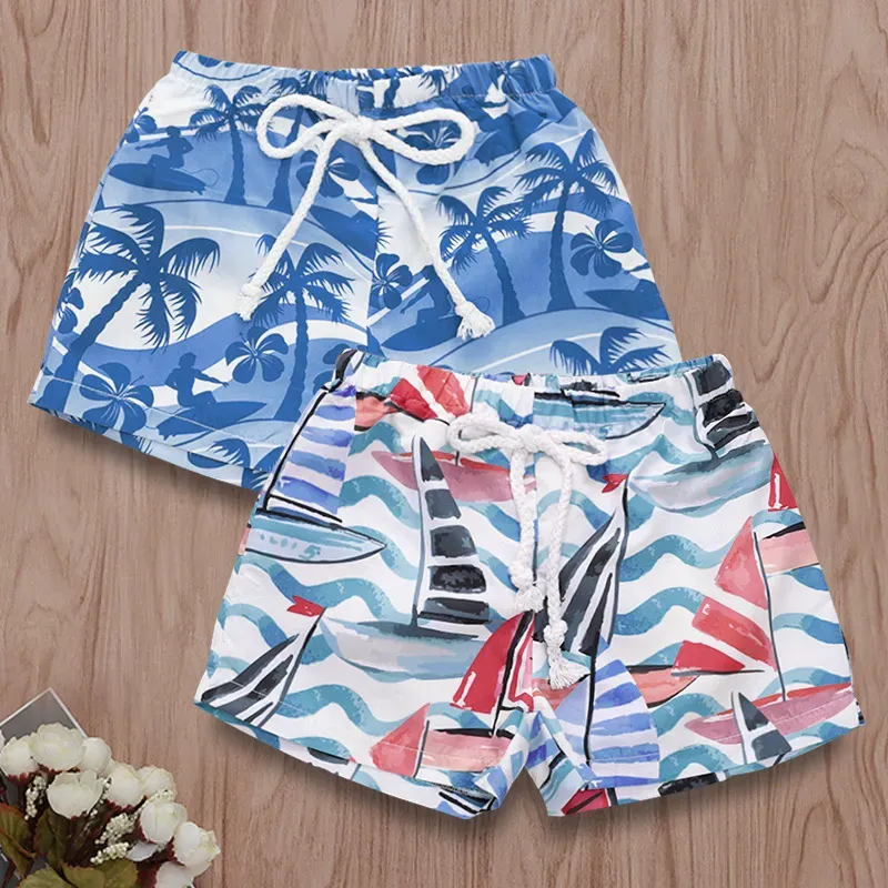 Plage hawaïenne imprimé bébé garçons camions de natation enfants garçon shorts pantalons pour nager enfants maillot de bain ZZ