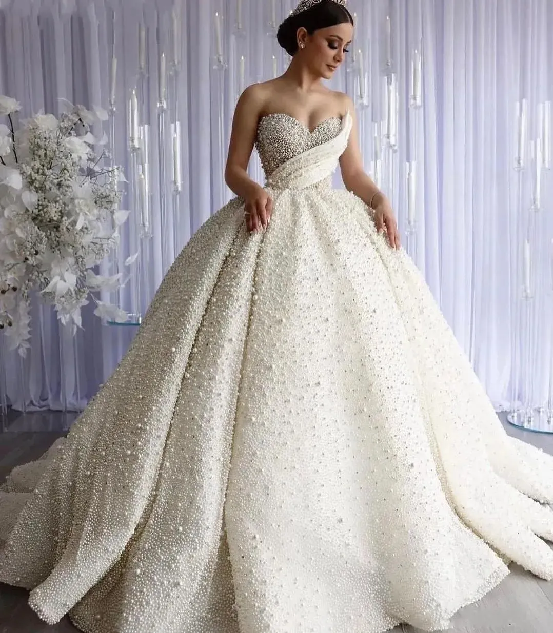 Sweetheart Wedding Dress with Pearls Dubai Bridal Gown for Women Special  Brides from Dhgate A-Line Wedding Dresses - price 933.93