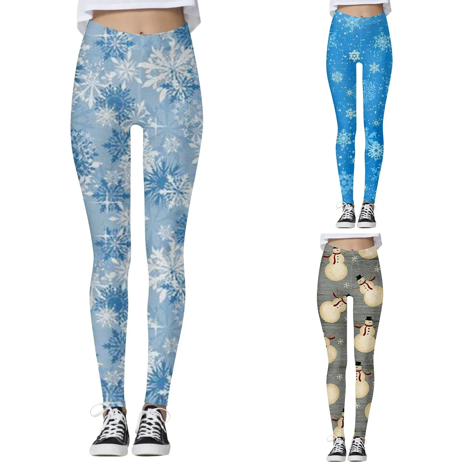 Medias con estampado navideño de cintura media para mujer, Tops de negocios abdominales suaves para mujer, pero Leggings levantadores para mujer