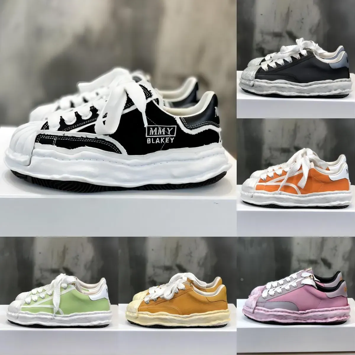 Designer DisoSoing Canvas skor tvättade stil casual sko kvinnor män snörning maison mihara yasuhiro gummitränare sneaker