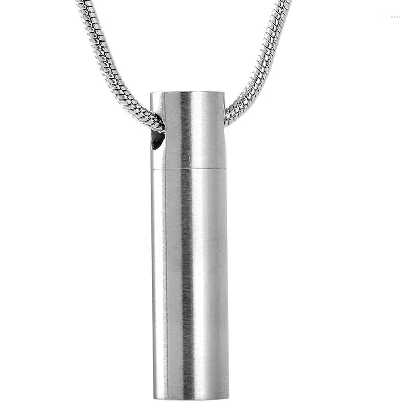 Pendant Necklaces IJD2024 Stainless Steel Cremation Jewelry For Ashes Blank Cylinder Keepsake Memorial Urn Necklace Wholesale & Retail