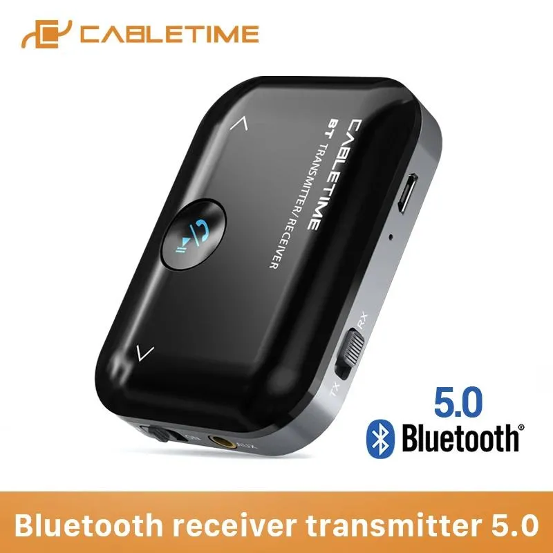 Konnektörler Cabletime Bluetooth 5.0 Alıcı TX/RX Modu Pil Aux Hoparlör Masaüstü C393 için 3.5mm Yüksek Sadakat Alıcı