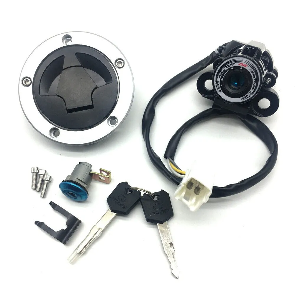 Juego de llaves con tapa de combustible y bloqueo de interruptor de ignición, apto para Kawasaki Ninja ZX-6R ZX636--ZX636E/F/G ABS 2013-2018 ZX-10R 2011-2015