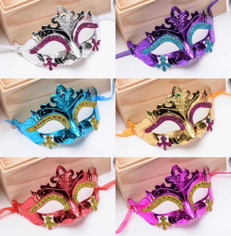 Halloween Princess Cosplay Mask Christmas Crown Prom Masquerade Masks Mardi Gras Venetian Dance Party Plated Mask5334588