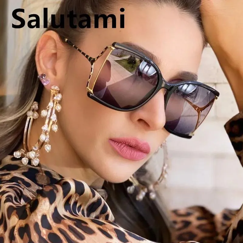 Sonnenbrille Vintage Gradient Schwarz Bambus Sonnenbrille für Frauen 2022 Marke Oversize Quadratische Rote Leopard Sonnenbrille Weibliche Hohl Schatten