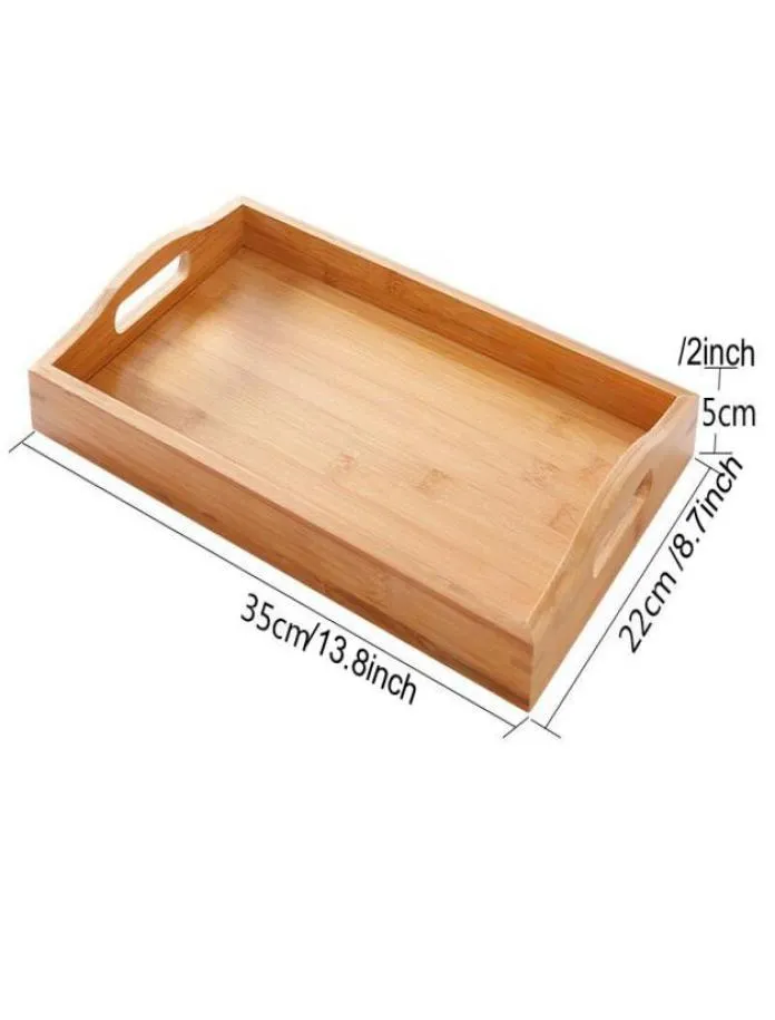 Ménage Rectangle Bambou Bois Plateaux À Thé Nature Bois Délicat Cuisine Pain Gâteau Plats Multi Taille Thé Alimentaire Snack Plaques VT1607 T6465573