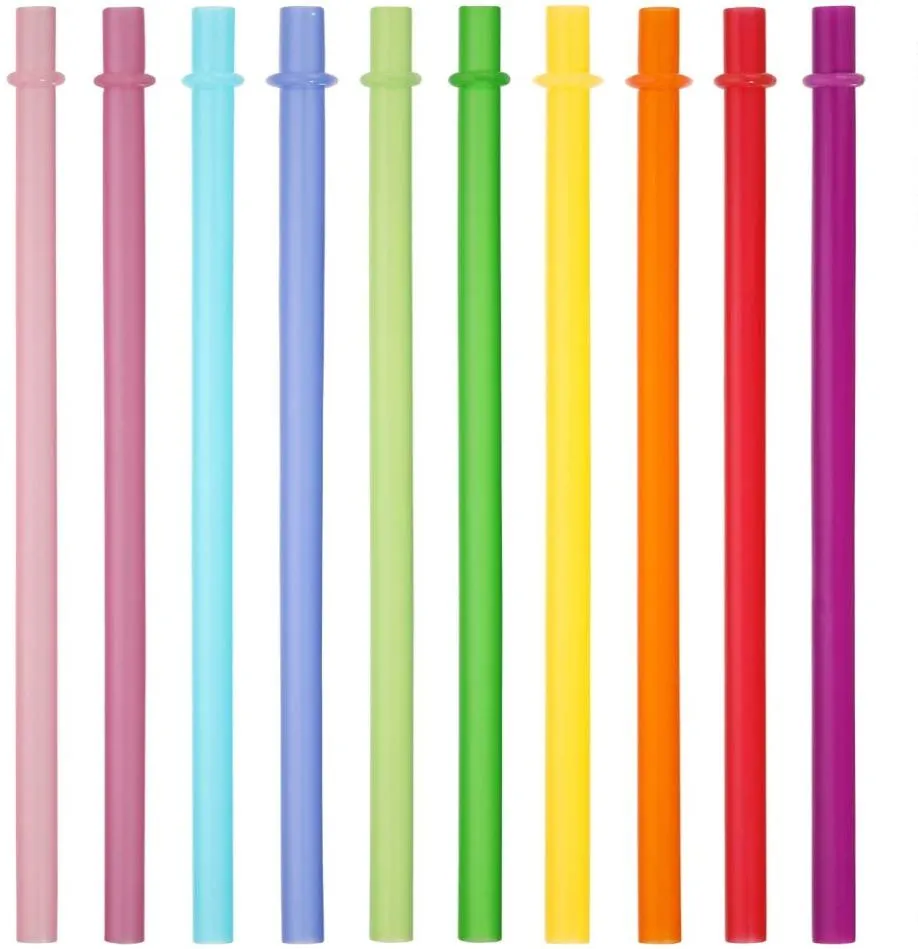 24cm MultiColored Reusable PP Plastic Straight Straws Wedding Bar Party Wine drink straws with individual bag7966714