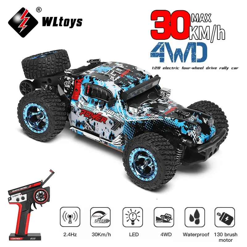 wltoys 284161 284010 128 RC CAR 24G付きLEDライトリモコン4WD 30KMH高速レーシングおもちゃ少年240106