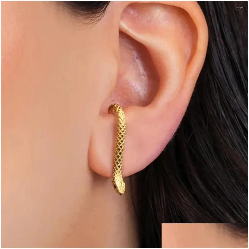 Stud Earrings Trending Unique Jewelry Gold Color Eco-Friendly Metal Small Snake For Women Drop Delivery Otrty