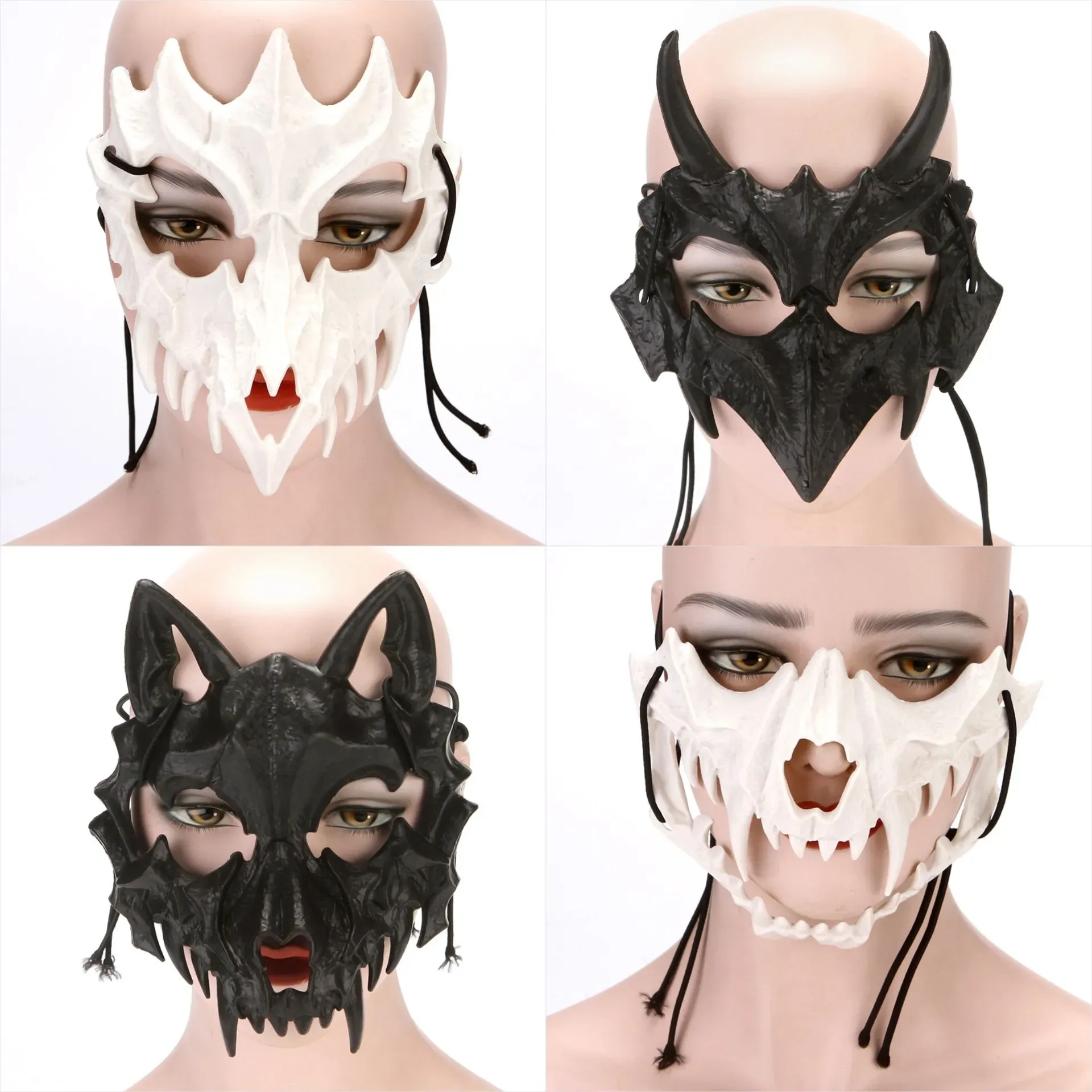 Halloween Party Masks Japońskie pisarz Cos Animal Horror Anime Props Mask Tiger Dragon God Yasha Tiangou Costume Mask Bj