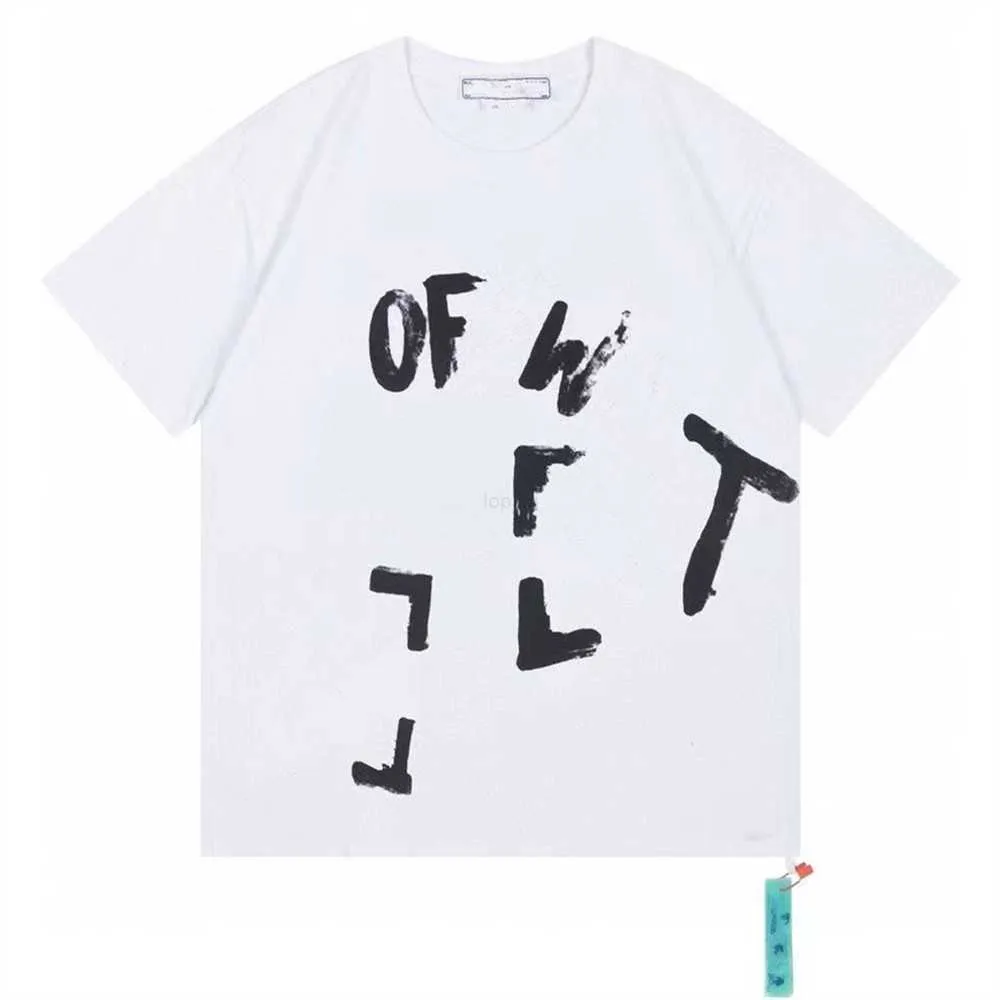 T męskie designerskie koszule dla krótkiego rękawów oddychające oddychające bawełniany biały czarny litera mody drukowana tshirts tee Tops