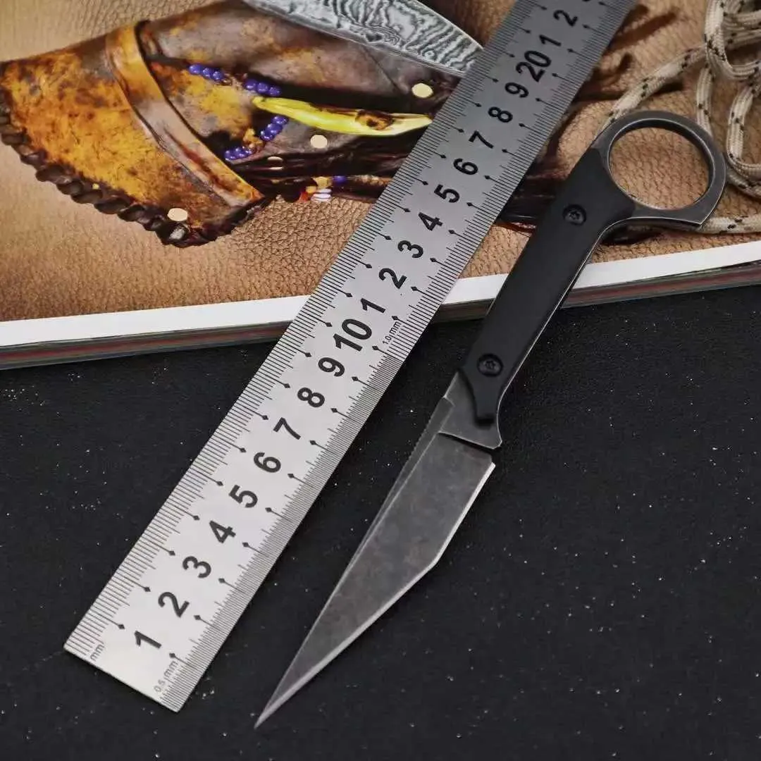 Knife EDC Outdoor Survival Hunting Knife 440C Fixed Blade Tactical Defense Neck Knives with K Sheath G10 Handle Camping Rescue Tool