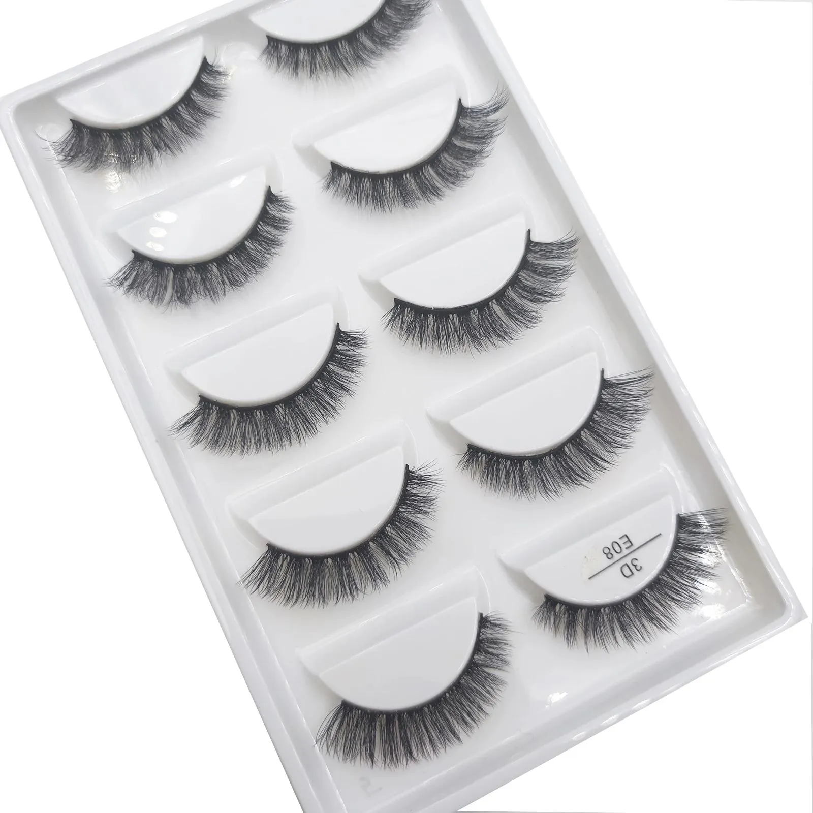 Pinsel 20 Stil 50/250 Paare natürliche 3D -Nerz Wimpern natürliche dicke falsche Wimpern gefälschte Wimpern Make -up Faux Cils Maquiagem E01 E08