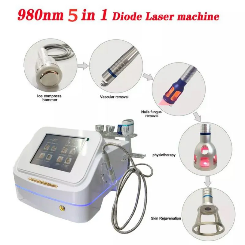 Máquina vascular do laser do diodo do tratamento 980nm da remoção da veia da aranha do rejuvenescimento da pele 980 nanômetro