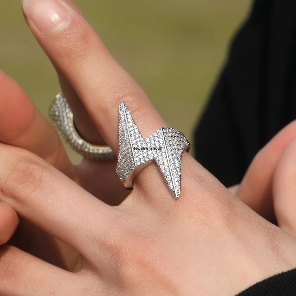 Нишевое трехмерное кольцо с молнией в стиле хип-хоп, минималистское и индивидуальное индивидуальное кольцо для мужчин, муассанит с бриллиантом, золото 18 карат, кубинское серебро
