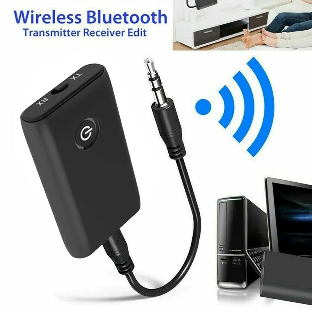 Conectores novo 2 em 1 bluetooth 5.0 transmissor receptor tv pc carro alto-falante 3.5mm aux hifi música adaptador de áudio carro casa equipamento estéreo