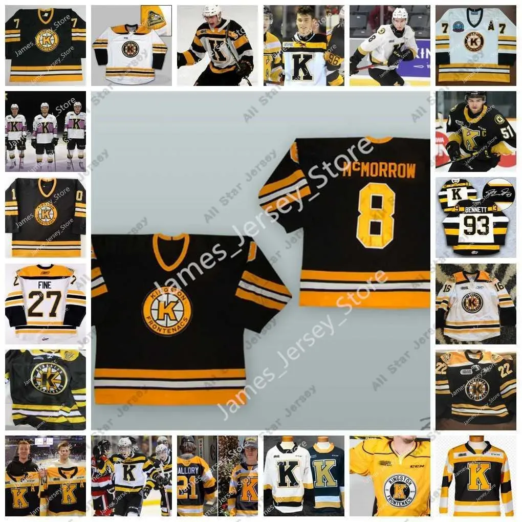 Camisetas de hockey Shane Wright Custom OHL Kingst en Frontenacs Jersey de hockey cosido 24 Thomas Budnick 55 Benjamin Roger 10 Christopher Thibod