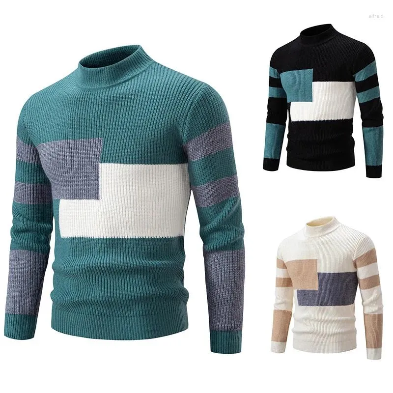 Men's Men's Sweaters Sweaters 2024 Stand Up Collar Colored Sweater with European and American Style Youth Casual Bottom