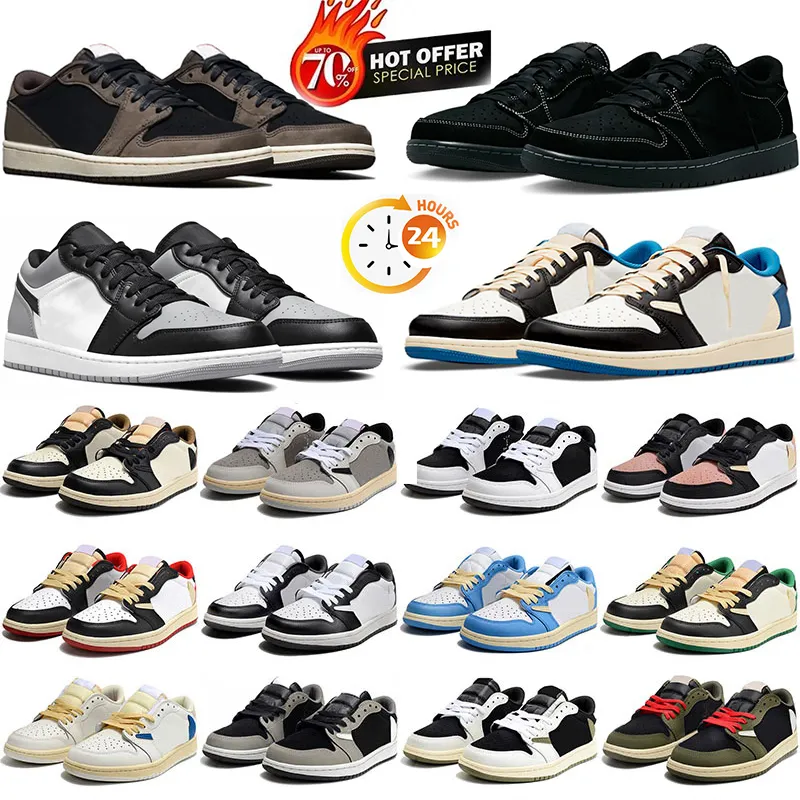 Air Jordan 1 Low Running Shoes 1s Bred Toe UNC OG Cactus Black White Archeo Pink Men Trainers Women Designer 36 45 1 811 DHgate