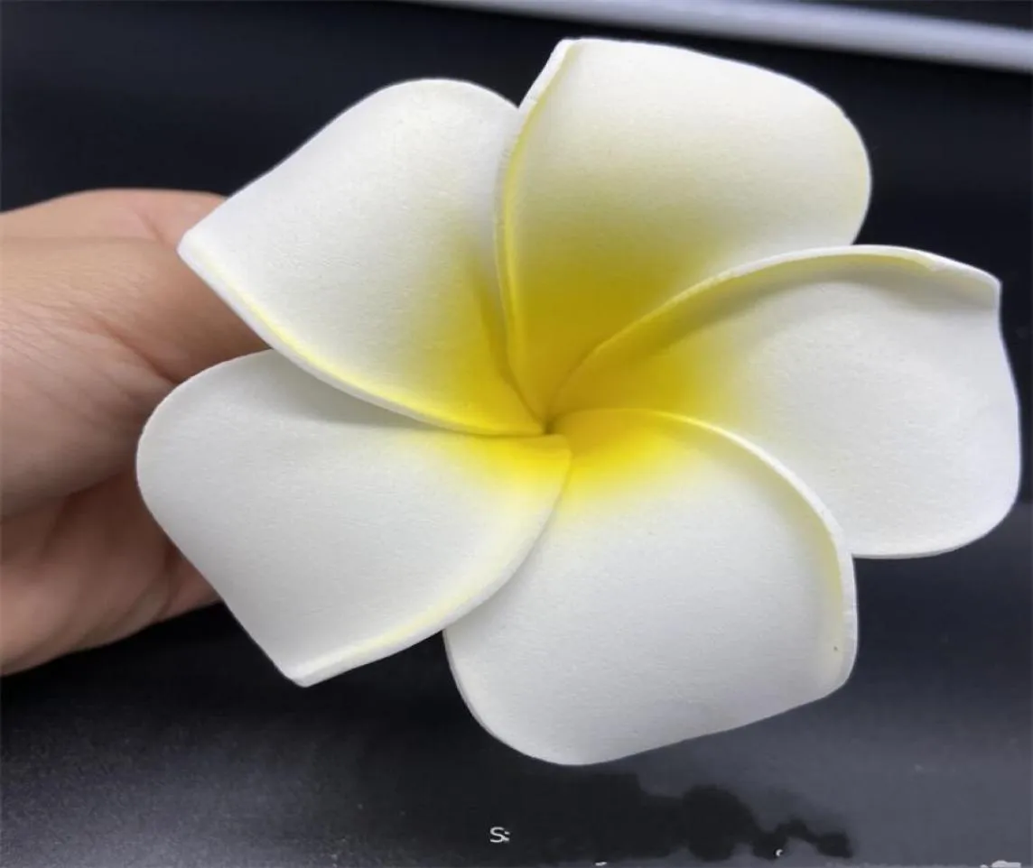 100pcs 7 cm Whole Plumeria Hawaiian Floam Frangipani Flower for Wedding Party Hair Clip Flower Jlloim Lucky 680 S21736354