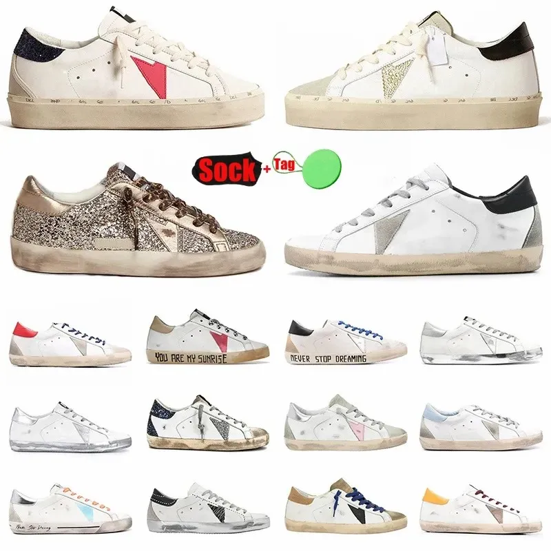 2024 New Arrival Sports Designer OG Casual Shoes Black White Italy Dirty Old Vintage Ball-Star Mens Women Super-Star Mens Trainers Golden Sneakers