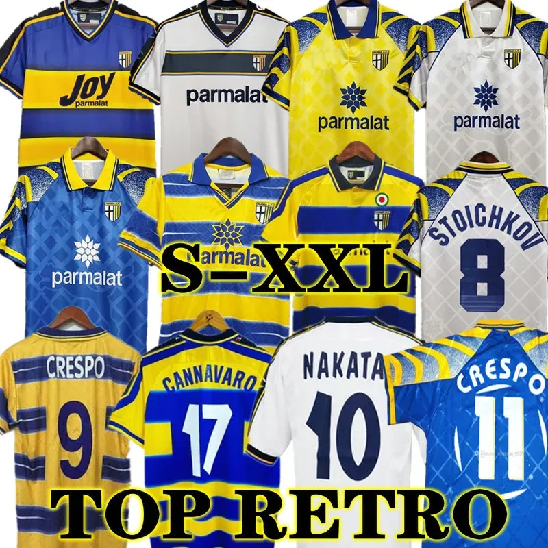 1999 2000 Parma Calcio Retro Soccer Jersey Classic 1998 95 97 99 00 BAGGIO CRESPO CANNAVARO Maillot de football vintage STOICHKOV THURAM 01 02 03