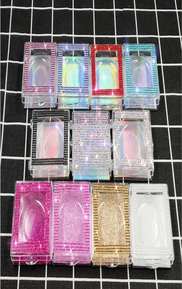 Bling cílios embalagem diamante glitter quadrado cílios postiços caixa de embalagem vazia caixa de cílios caso falso cílios caixas de plástico 3512054