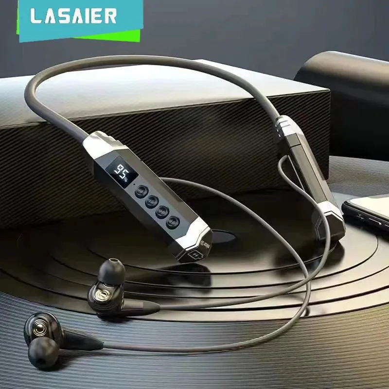 Högtalare 4 högtalare Bluetooth Earphones Stereo Bass Wireless Bluetooth Hörlurar Neckband Brusavbrytande spel med mikrofon