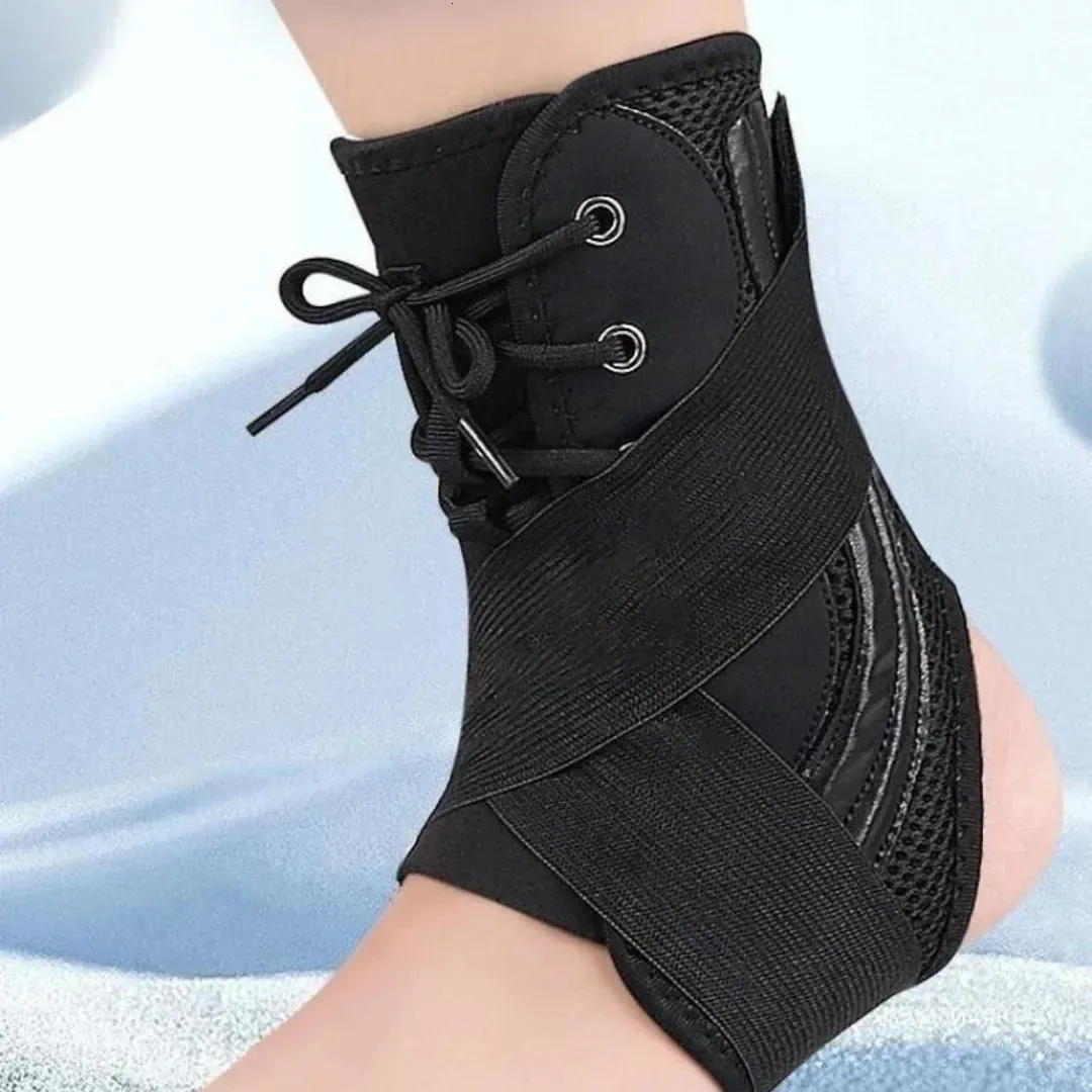 Sport Ankle Support Sprain Ankle Protector Brace Lace Up Adjustable Wrap Running Basketball Strap for the Gym Sports Safety 240108