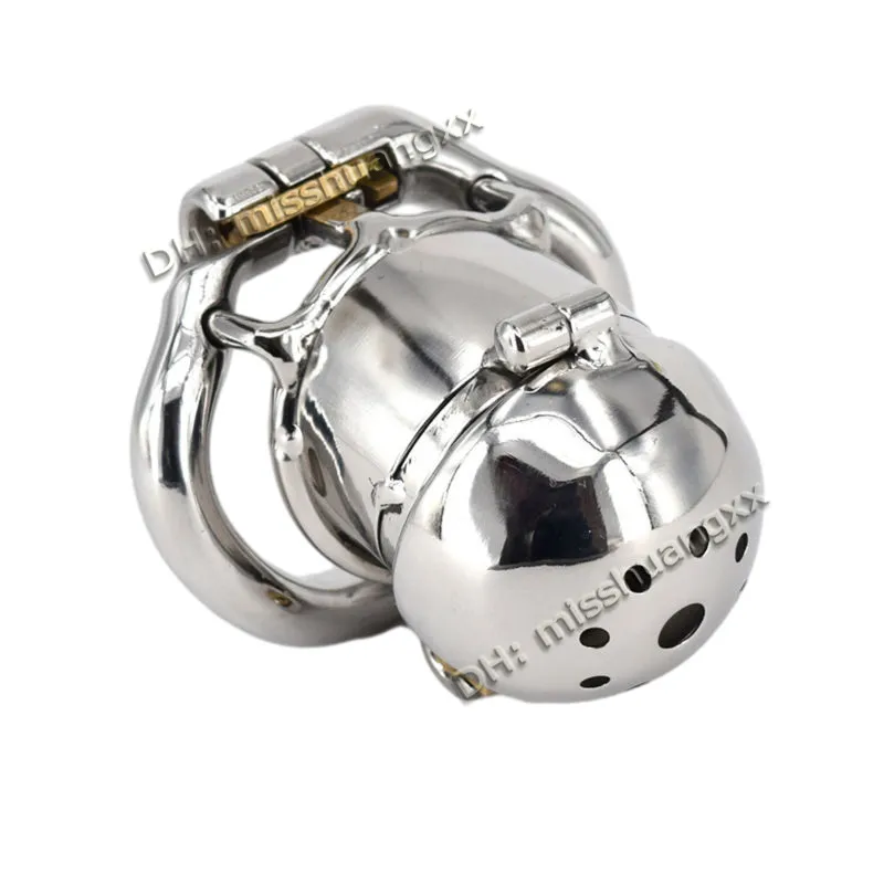 Cage de chasteté masculine avec 2 serrures, ceinture de chasteté en acier inoxydable, retenue du pénis, activités de Base en Arc, anneau de pénis, jouets pour adultes