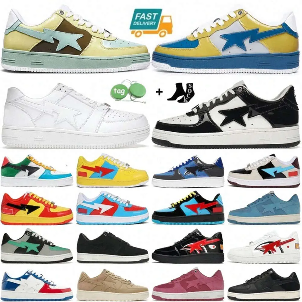 Marca de lujo Bapesstas Zapatos de diseñador casual Sk8 Sta Mujeres de lujo para hombre Rojo Azul Negro Blanco Rosa Camuflaje Skateboarding jogging Hombres Mujeres Deportes Zapatillas de deporte Entrenador