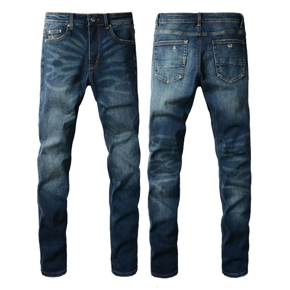 Mens Designer Calças Jeans Roxo Amris 894 Moda High Street Jeans Azul Jeans Masculino Coreano