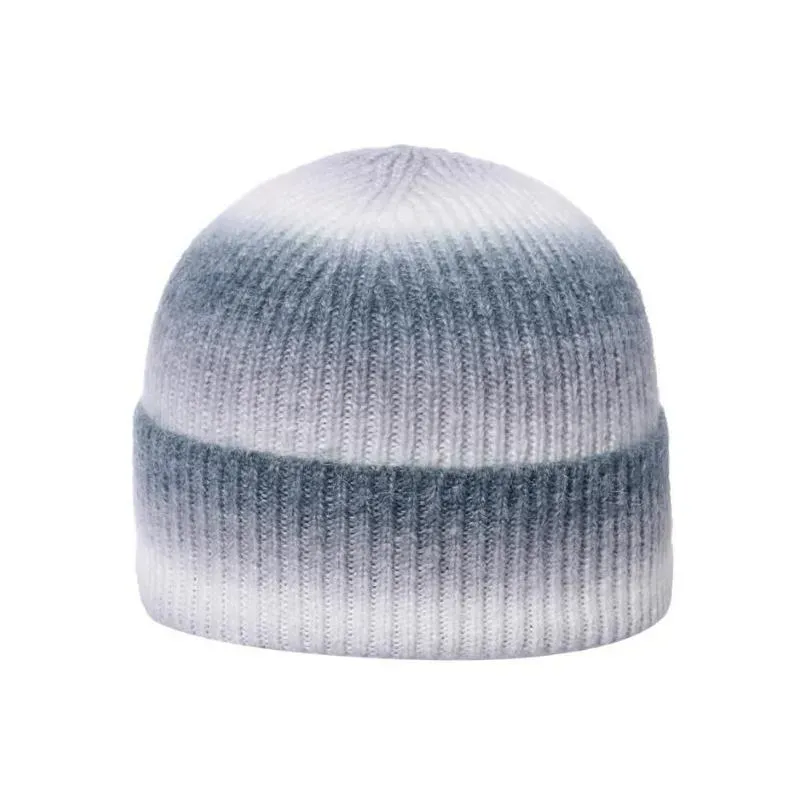 many colors tie dye knitted beanies women autumn winter thick warm hat rainbow beanies hats girl outdoor cap