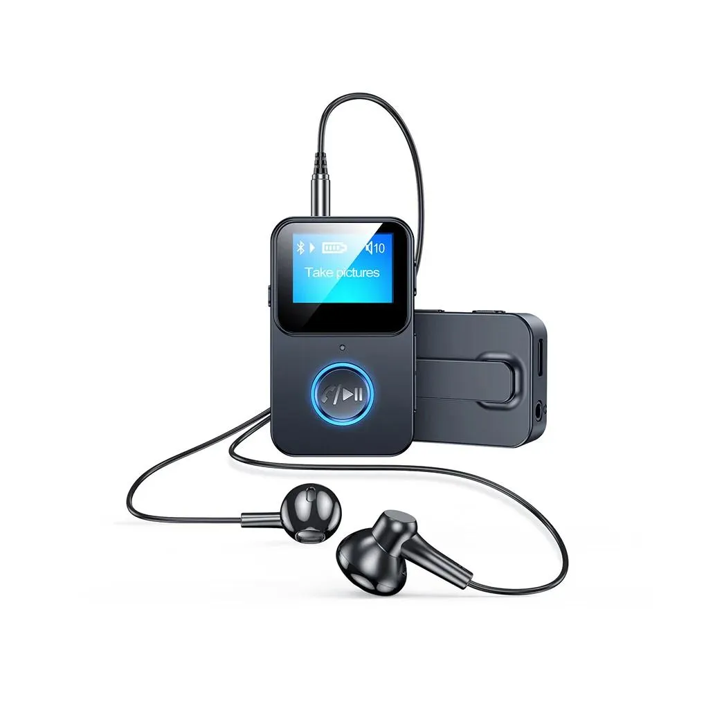 Connecteurs Bluetooth Compatible 5.0 Adaptateur MP3 récepteur audio Bluetooth Lecteur avec écran prend en charge la photographie de télécommande