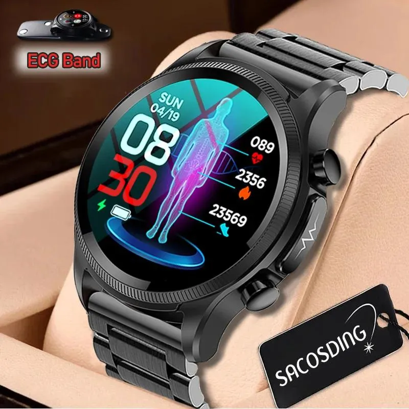 Montres 2022 nouveau ECG + PPG montre intelligente hommes santé glycémie pression artérielle Fitness montre de sport IP68 étanche Smartwatch pour Xiaomi